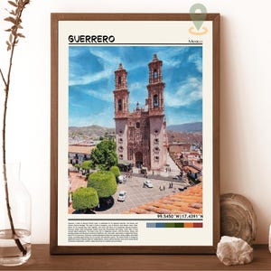 Impresión de Guerrero, Arte de la pared de Guerrero, Cartel de Guerrero, Foto de Guerrero, Impresión de cartel de Guerrero, Guerrero México, Cartel de viaje de Guerrero