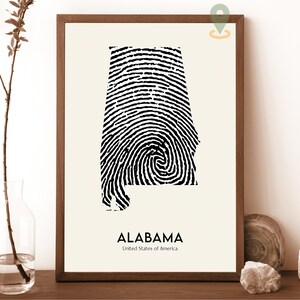 Carte de l'Alabama, impression de carte de l'Alabama, carte personnalisée de l'Alabama, ville de l'Alabama, affiche de voyage de l'Alabama, affiche de l'Alabama, carte de l'Alabama Montgomery