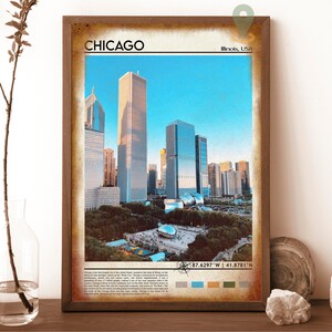 Chicago Print, Chicago Poster, Chicago Wall Art, Chicago Travel ...