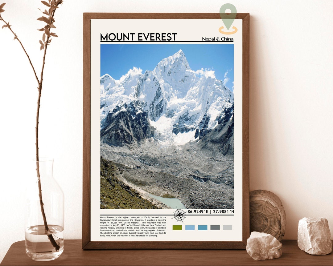 Mount Everest Art Print, Mount Everest Poster, Mount Everest Photo