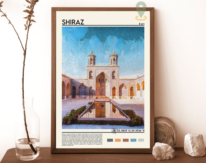 Shiraz Print Black and White, Shiraz Wall Art, Shiraz Poster, Shiraz ...