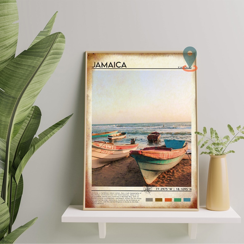 Jamaica Travel Poster Jamaica Print Jamaica Wall Art Etsy