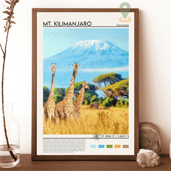 Mount Kilimanjaro Print, Mount Kilimanjaro Poster, Mount Kilimanjaro Wall Art, Mount Kilimanjaro Travel, Mount Kilimanjaro art, Tanzania