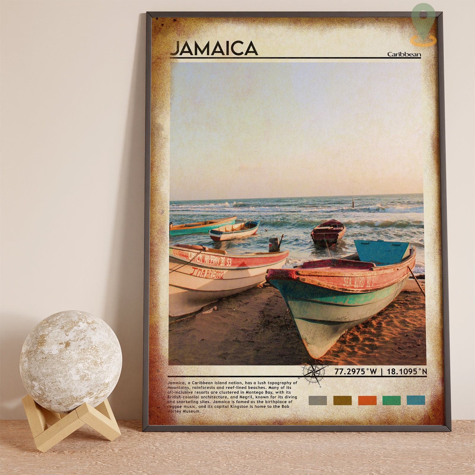 Jamaica Travel Poster Jamaica Print Jamaica Wall Art Etsy
