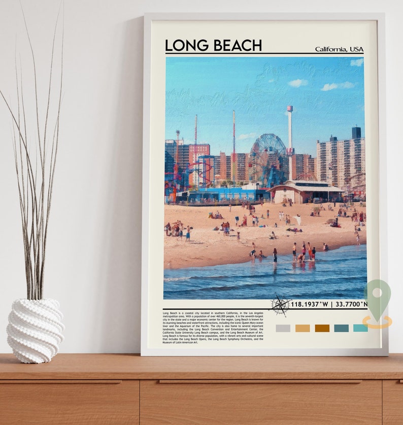 Long Beach Print, Long Beach Poster, Long Beach Wall Art, Long Beach Travel, Long Beach art print, Long Beach artwork, Long Beach Photo image 7