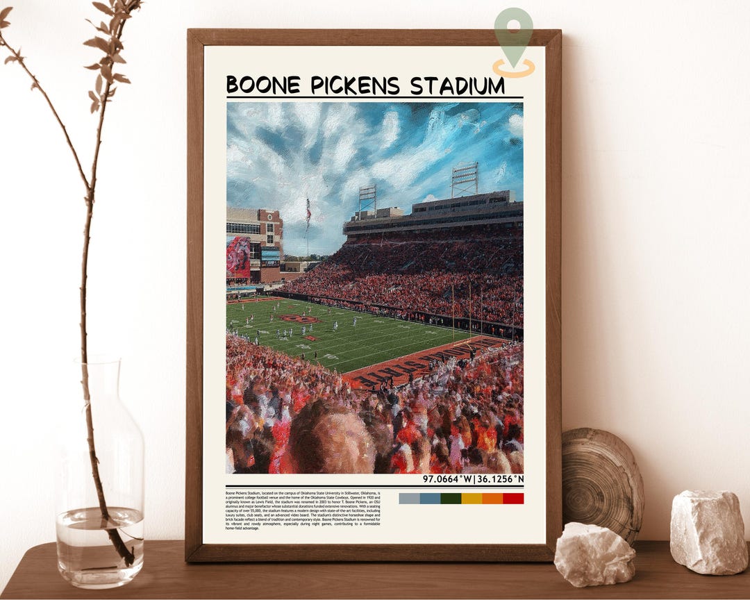 Boone Pickens Stadium Print, Boone Pickens Stadium Wall Art, Boone