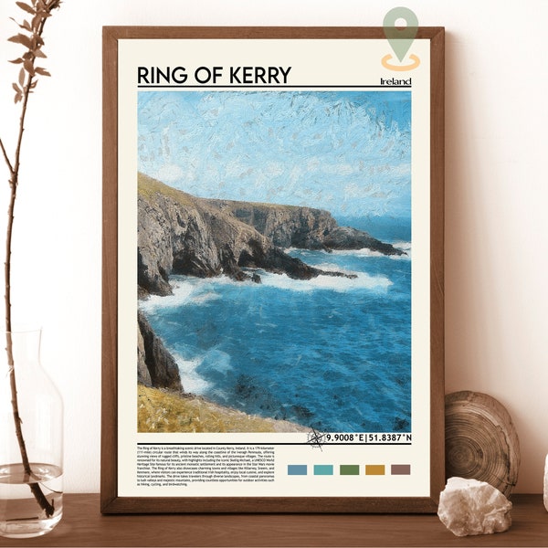 Ring Of Kerry Poster, Ring Of Kerry Poster, Ring Of Kerry Wandkunst, Ring Of Kerry Reisedruck, Ring Of Kerry Kunstdruck, Ring Of Kerry Kunst