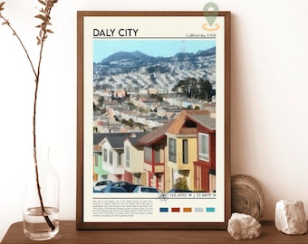 Daly City Print, Daly City Poster, Daly City Wall Art, Daly City Travel, Daly City art print, Daly City artwork, Daly City California