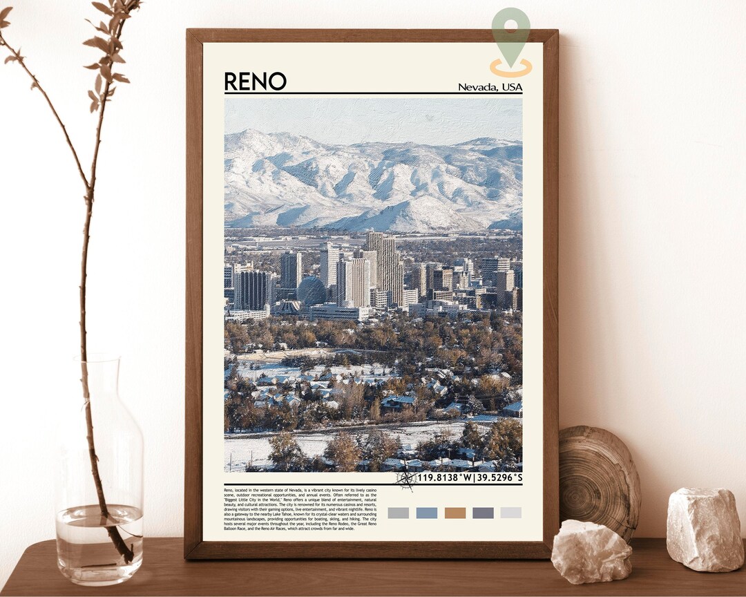 Reno Print, Reno Poster, Reno Wall Art, Reno Travel, Reno Art Print