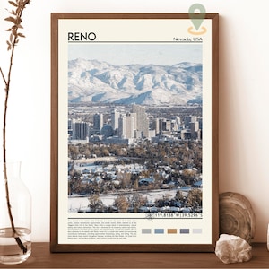 Reno Print, Reno Poster, Reno Wandkunst, Reno Travel, Reno Kunstdruck, Reno Kunstwerk, Reno Foto, Reno Nevada Print, Reno Stadt, Reno Kunst