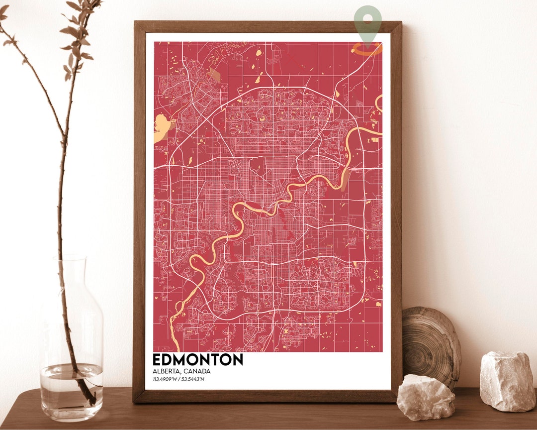 Edmonton Map , Edmonton Map Print, Edmonton Personalized Map Art