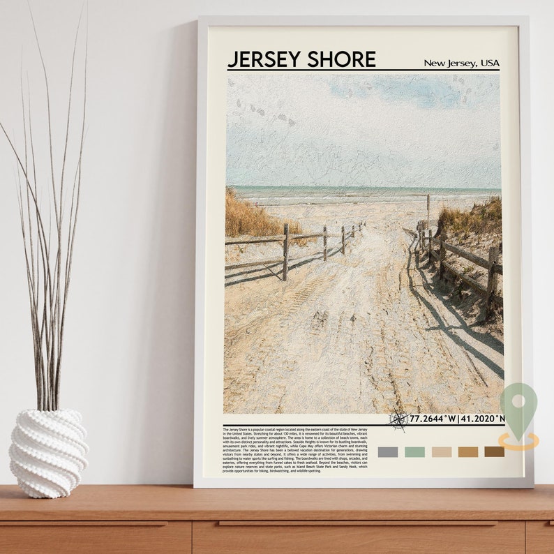 Jersey Shore Print, Jersey Shore Poster, Jersey Shore Wall Art, Jersey Shore Travel, Jersey Shore art print, Jersey Shore artwork, Florida image 5