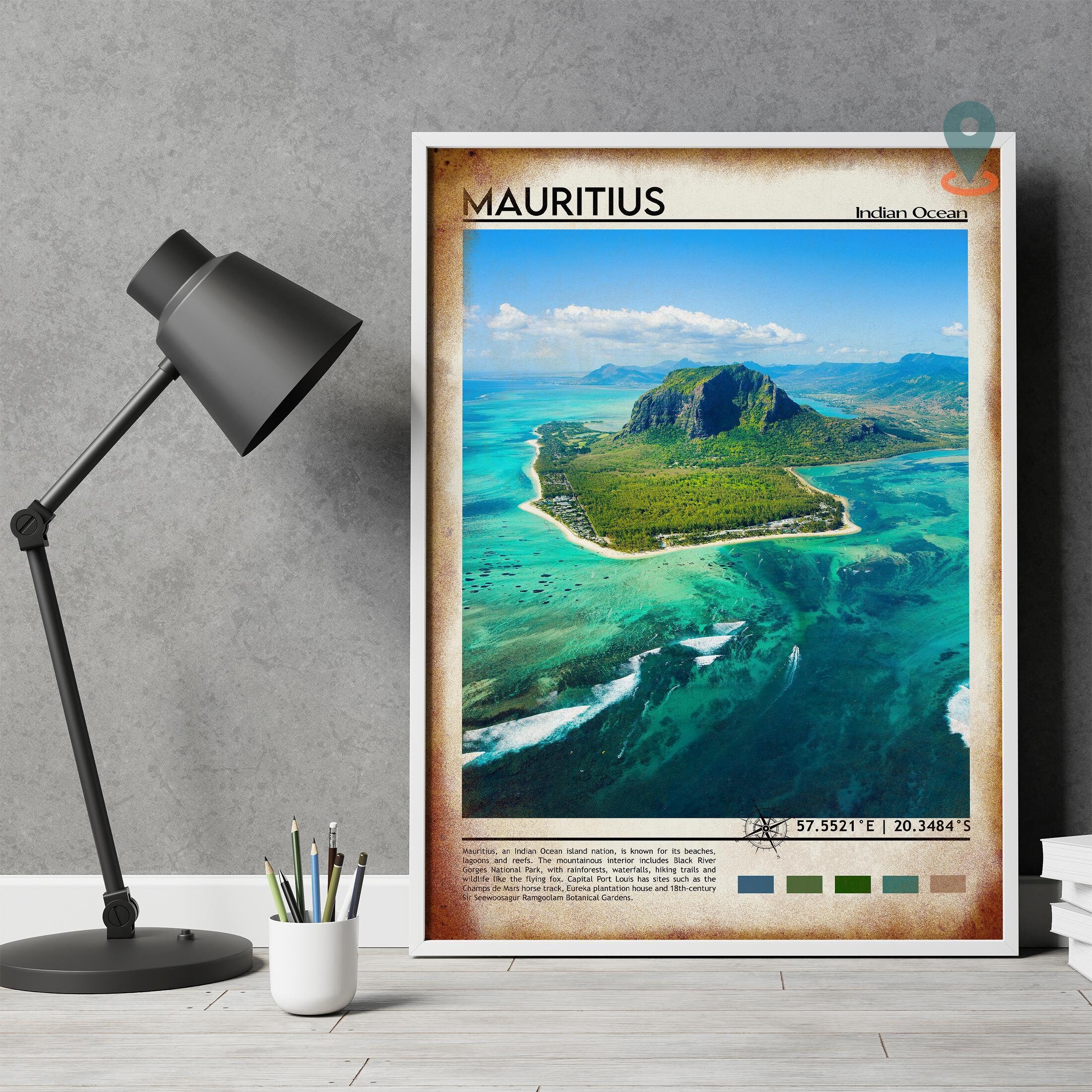 Mauritius Print Mauritius Art Mauritius Poster Mauritius Etsy