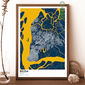 Belem Karte, Belem Kartendruck, Belem personalisierte Karte, Belem Wandkunst, Belem Reiseplakat, Belem Plakat, Belem Foto, Belem Brasilien Plakat