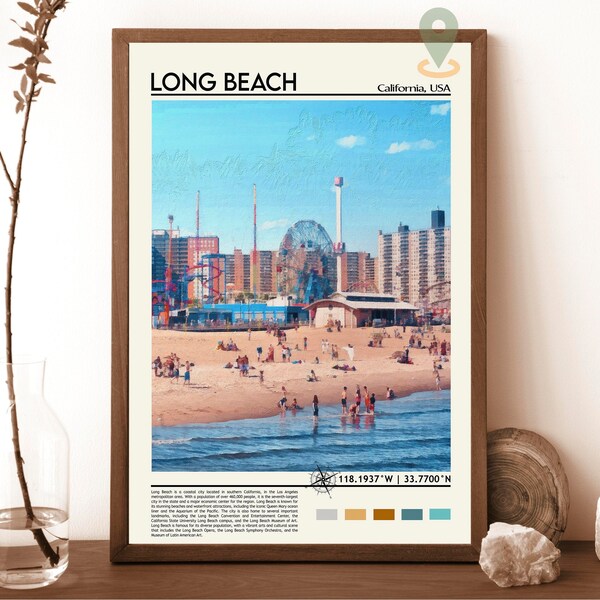 Long Beach Wall Art Etsy