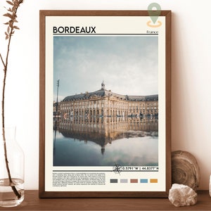 Impression Bordeaux, Photo Bordeaux, Poster Bordeaux, Tableau Bordeaux, Oeuvre d'art Bordeaux, Ville de Bordeaux, Poster France, Cadeau Bordeaux