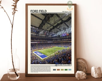 Ford Field Stadium Print, Ford Field Stadium Poster, Ford Field Stadium Wall Art, Ford Field Stadium Travel, Ford Field Stadium art print