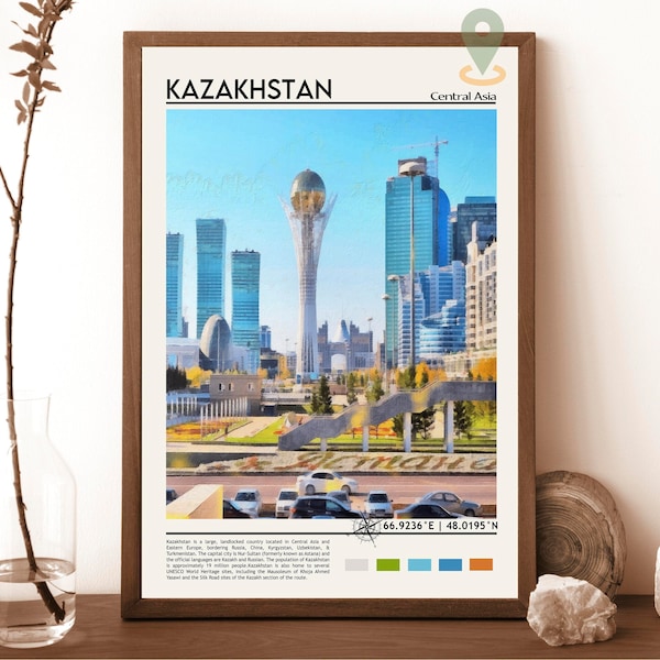 Kazakhstan Print, Kazakhstan Art, Kazakhstan Poster, Kazakhstan Wall Art , Kazakhstan Photo, Kazakhstan Poster Print, Astana wall art
