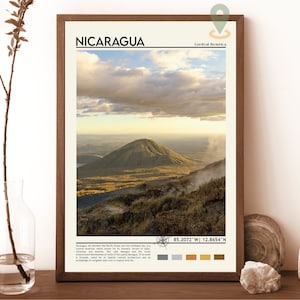 Nicaragua Print, Vintage poster, Nicaragua  Wall Art, Nicaragua Poster, Nicaragua Photo, Nicaragua map, Nicaragua Wall Decor