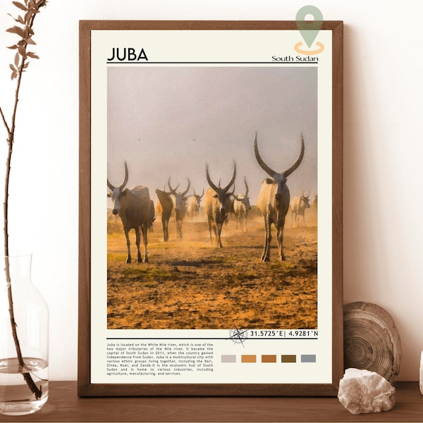 Juba city Print, Juba Art, Juba Poster, Juba Photo, Juba Poster Print, Juba painting, South Sudan poster, Vintage poster, Juba art work,