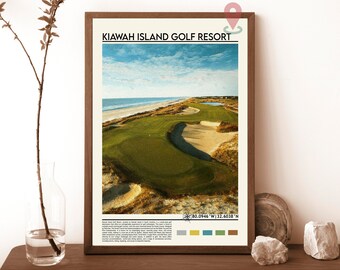 Impression de l'île de Kiawah, affiche de l'île de Kiawah, art mural de l'île de Kiawah, voyage sur l'île de Kiawah, impression d'art de l'île de Kiawah, oeuvre d'art de l'île de Kiawah