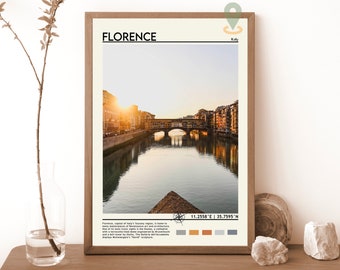 Florence Print, Florence Wall Art, Florence art, Florence Photo, Florence Poster Print, Florence map, Vintage travel print, Tuscany poster