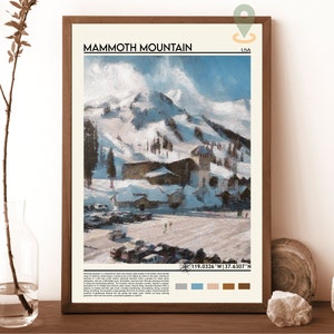 Mammoth Mountain Ski Resort Poster, California Travel Poster, Skiing Print, Vintage Ski Poster, Mammoth Lakes, Mammoth Mountain print