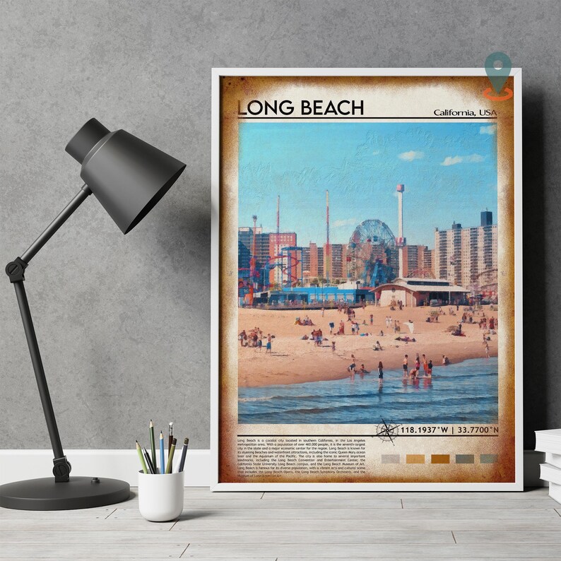 Long Beach Print, Long Beach Poster, Long Beach Wall Art, Long Beach Travel, Long Beach art print, Long Beach artwork, Long Beach Photo image 6