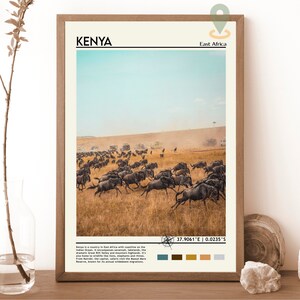 Kenya Print, Vintage poster, Kenya Art, Kenya Poster, Kenya Photo, Kenya Poster Print, Kenya Wall Decor, Nairobi poster, Travel gift Standard