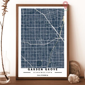 Garden Groove Karte, Garden Groove Karte Druck, Garden Groove Wandkunst, Garden Groove Reiseplakat, Garden Groove Poster, Garden Groove Foto