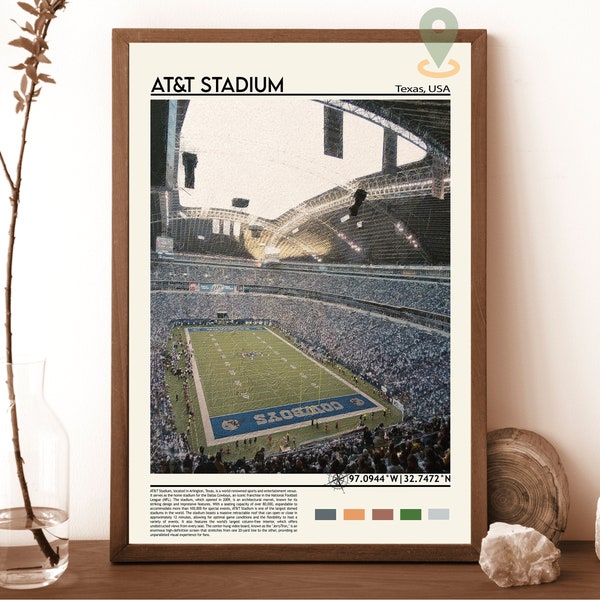 AT&T Stadium Poster,Dallas Cowboys Stadium Poster, Football NCAA Lovers-Fans Gift Dallas Cowboys Stadium poster, NFL Stadium Poster