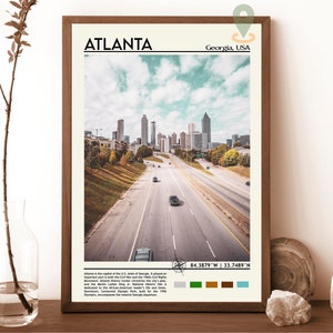 Atlanta Print, Atlanta Art, Atlanta Poster, Atlanta Photo, Atlanta Poster Print, Atlanta painting, Georgia Travel poster, Atlanta Wall Art