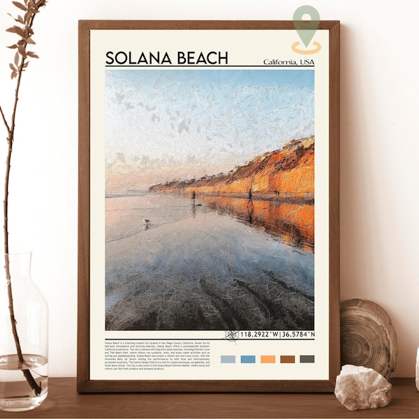 Solana Beach Print, Solana Beach Poster, Solana Beach Wall Art, Solana Beach Travel print, Solana Beach art print, Solana Beach artwork