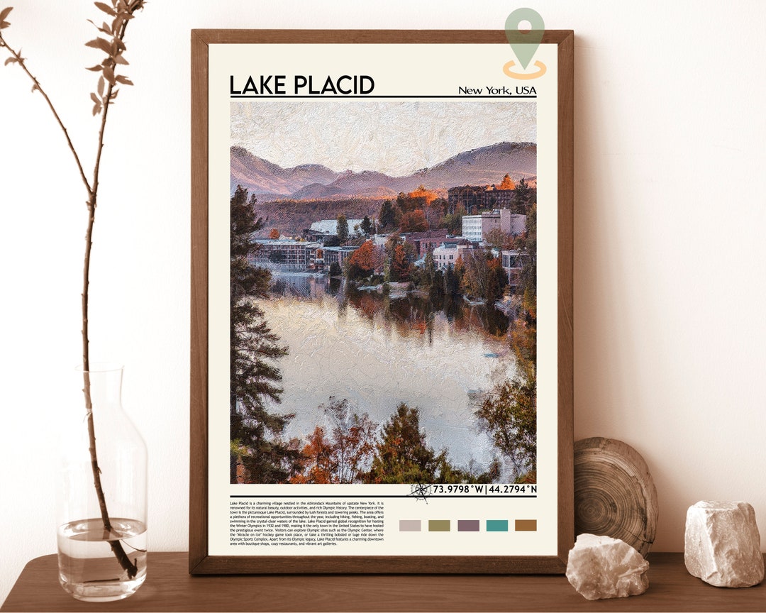 Lake Placid Print, Lake Placid Poster, Lake Placid Wall Art, Oil