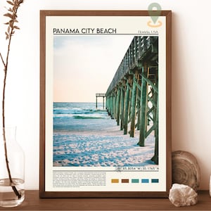 Panama City Beach reisposter, Panama City Beach muurkunst, Panama City Beach poster print, Panama City Beach foto, decor Panama City