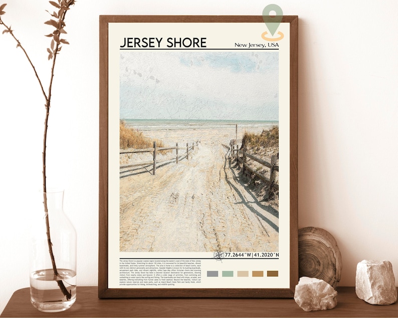 Jersey Shore Print, Jersey Shore Poster, Jersey Shore Wall Art, Jersey Shore Travel, Jersey Shore art print, Jersey Shore artwork, Florida image 1