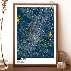Mapa de Austin, Impressão de Mapa de Austin, Mapa Personalizado de Austin, Arte de Parede de Austin, Pôster de Viagem de Austin, Pôster de Austin, Foto de Austin, Arte de Austin Texas