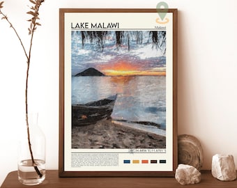 Stampa del lago Malawi, poster del lago Malawi, Lake Malawi Wall Art, stampa di viaggio del lago Malawi, stampa d'arte del lago Malawi, opera d'arte del lago Malawi, Malawi