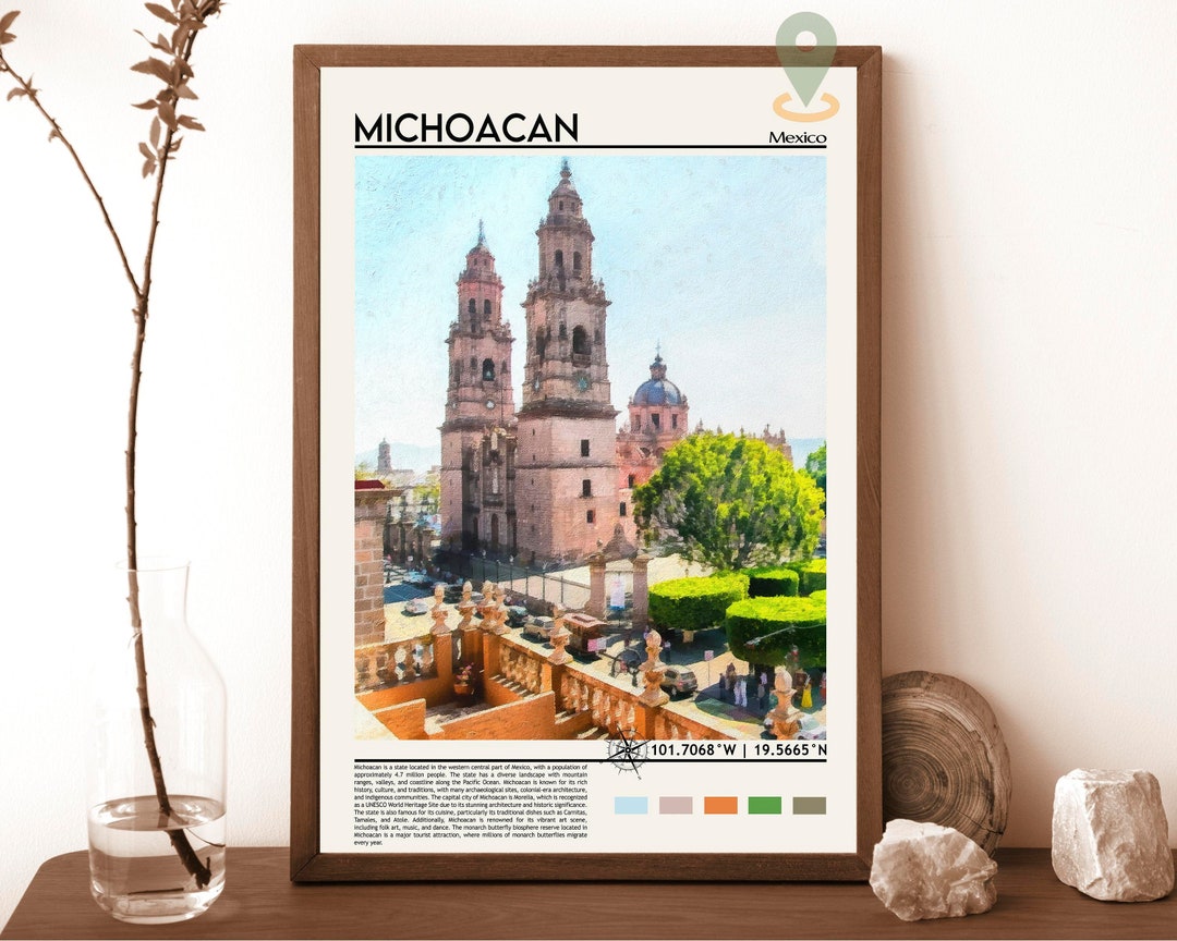 Michoacan Print, Mexico Print, Michoacan Poster, Michoacan Wall Art ...