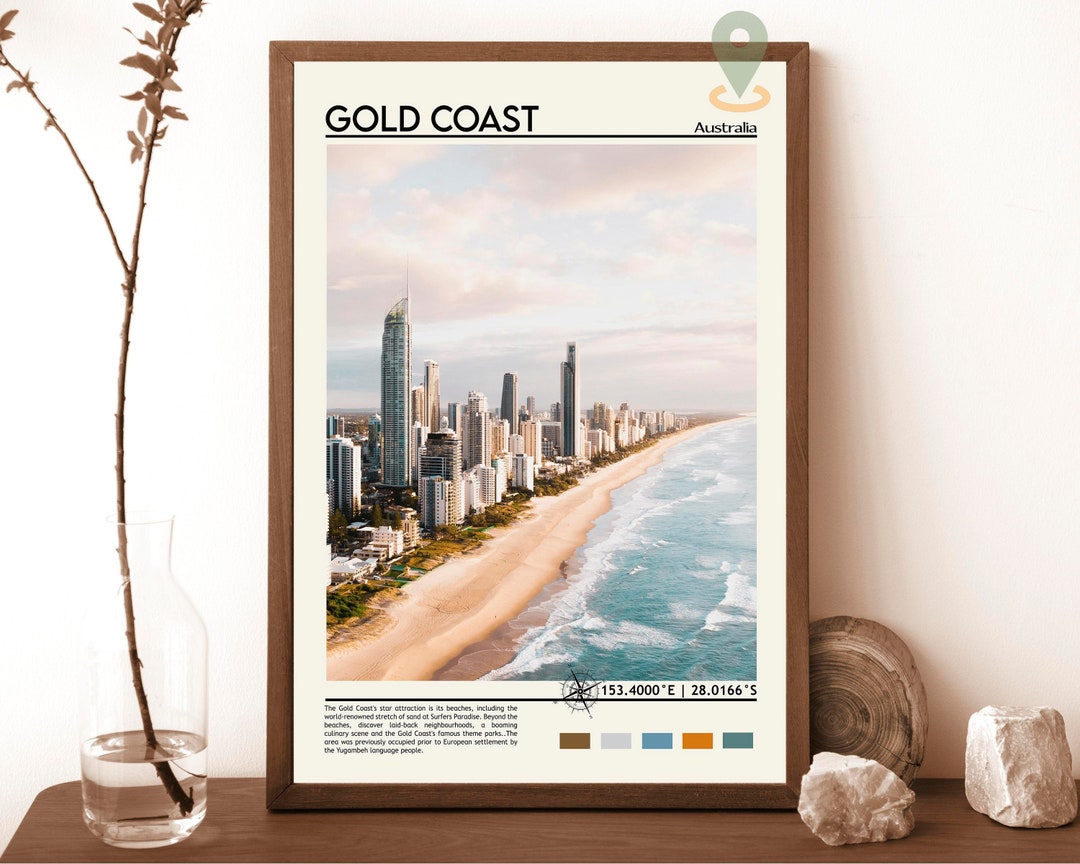 Gold Coast Print, Gold Coast Poster, Gold Coast Wall Art, Gold Coast