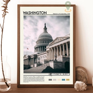 Washington print, Washington poster, Washington Wall Art, Washington Travel, Washington art print, Washington artwork, Washington DC print