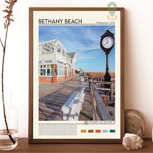 Bethany Beach-afdruk, Bethany Beach-poster, Bethany Beach-muurkunst, Bethany Beach-reisafdruk, Bethany Beach-kunstdruk, Delaware-afdruk