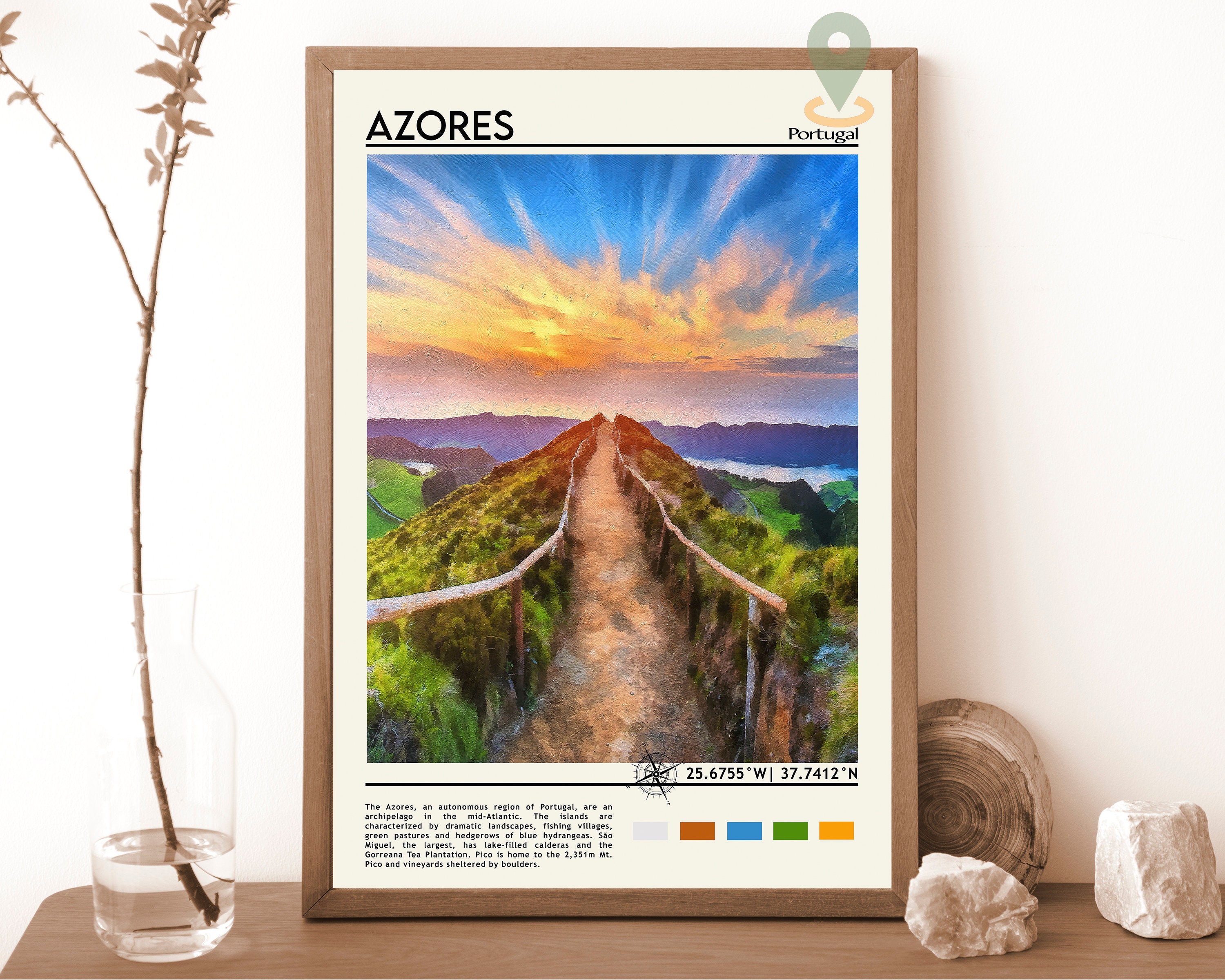 Azores Prints. Açores Portugal. A6 A5 Cardstock High 