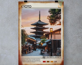 Kyoto Print, Vintage Poster, Kyoto Wall Art, Kyoto Poster