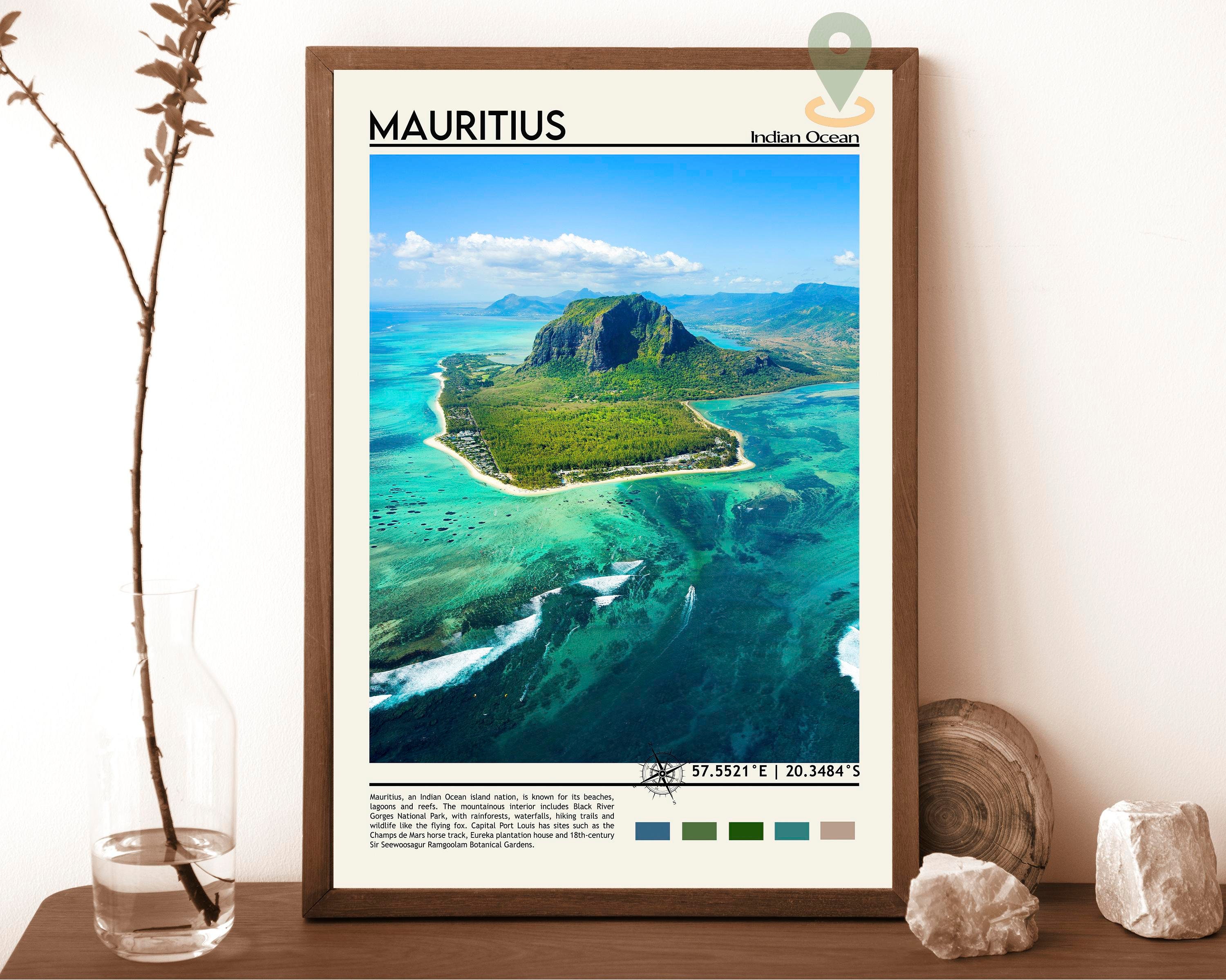 Mauritius Print Mauritius Art Mauritius Poster Mauritius Etsy