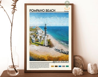 Pompano Beach Print, Pompano Beach Poster, Pompano Beach Wall Art, Pompano Beach Travel print, Pompano Beach art print, Florida travel Print