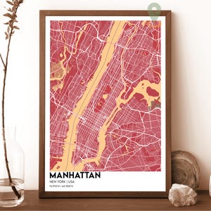 Manhattan Karte, Manhattan Karte Druck, Manhattan Karte, Manhattan Wandkunst, Manhattan Reiseplakat, Manhattan New York Plakat