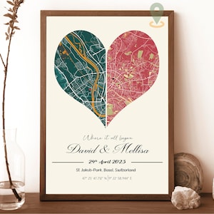 Cadeaux d'anniversaire,La où tout a commencé,Carte du lieu où nous nous sommes rencontrés,Impression de carte personnalisée,Cadeaux de remise des diplômes,Notre première maison,Cadeaux d'anniversaire pour elle,Cadeau de mariage