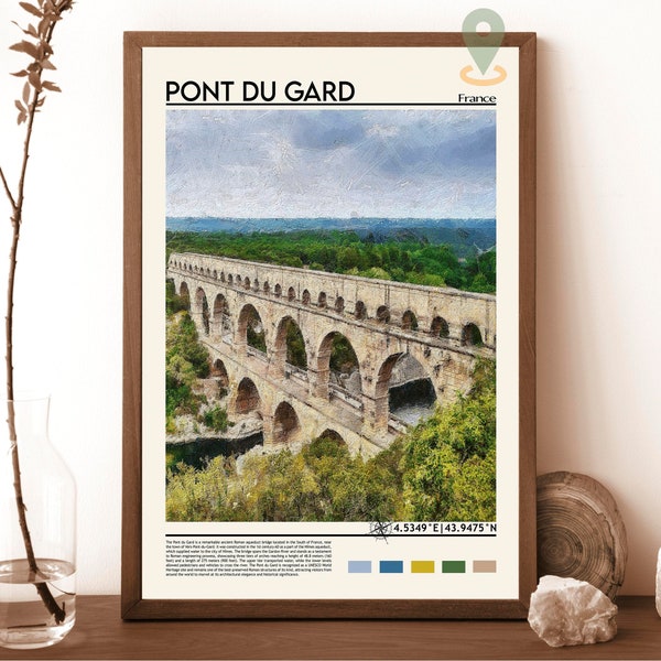 Pont du Gard Print, Pont du Gard Poster, Pont du Gard Wall Art, Pont du Gard Travel print, Pont du Gard art print, France Print, Nîmes art