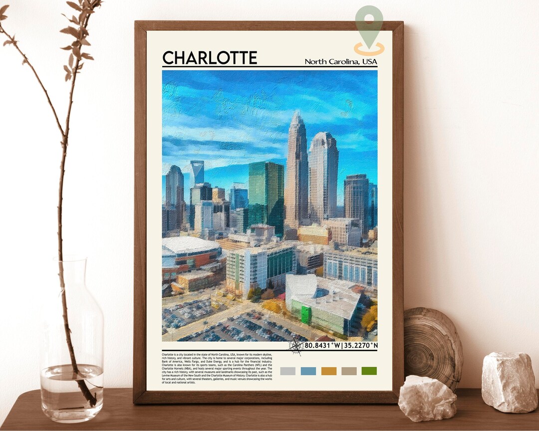 Charlotte Print, Charlotte Poster, Charlotte Wall Art, Charlotte Travel, Charlotte Art Print